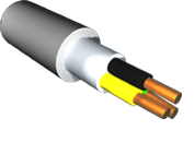 Кабель NYM 3x2,5+1x1,5